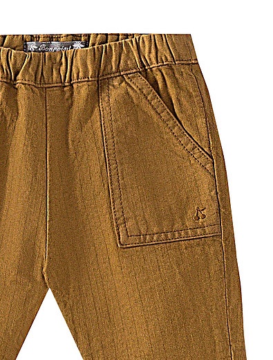 Коричневые хлопковые брюки Bonpoint - 1084519181701 - Фото 3
