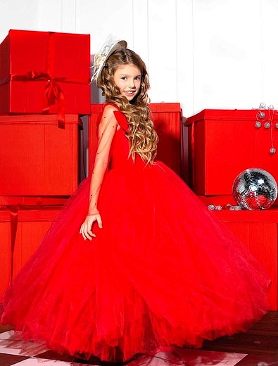 Красное платье из фатина с декором SASHA KIM - 1054609282236 - Фото 3