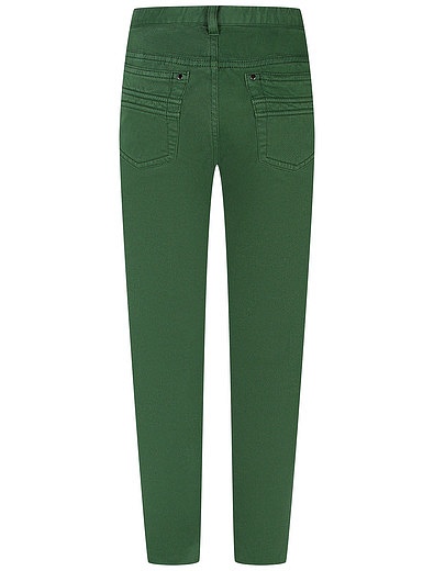 Зеленые брюки из хлопка Il Gufo - 1084519085436 - Фото 3