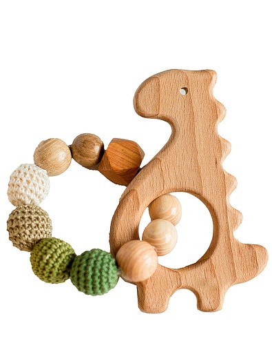 Игрушка из хлопка и дерева «Динозаврик» Oregano Mama - 7134520270315 - Фото 1