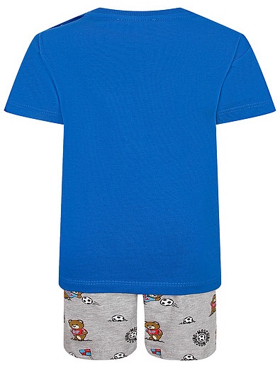 Хлопковый комплект из шорт и футболки Moschino - 3024519372868 - Фото 2