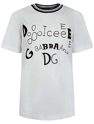 хлопковая Футболка с принтом Dolce & Gabbana - 1134509084977 - Фото 1