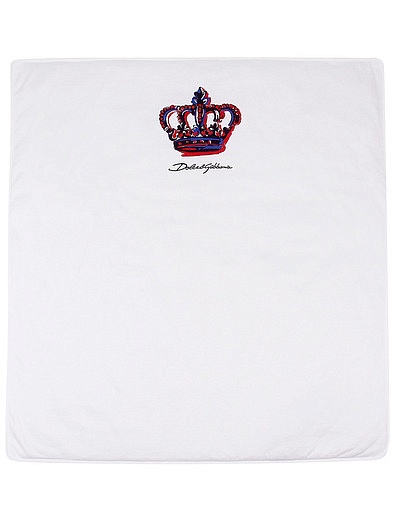 Одеяло с логотипом и принтом корона 82х82 см Dolce & Gabbana - 0774529170024 - Фото 1