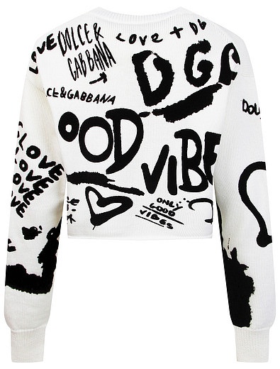 Шерстяной джемпер с принтом граффити Dolce & Gabbana - 1264509181014 - Фото 4