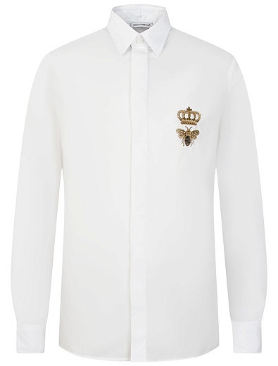 Белая рубашка с вышивкой Dolce & Gabbana - 1014519183337 - Фото 1