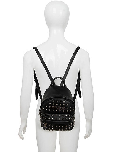 Черный рюкзак с шипами Pinko - 1504508170054 - Фото 2