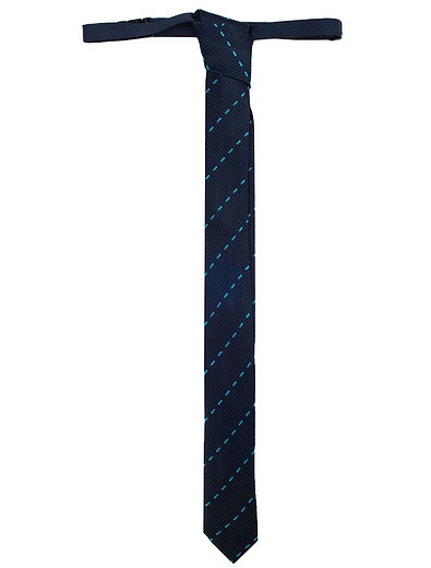 Синий галстук в пунктирную полоску Aletta - 1324518280228 - Фото 1