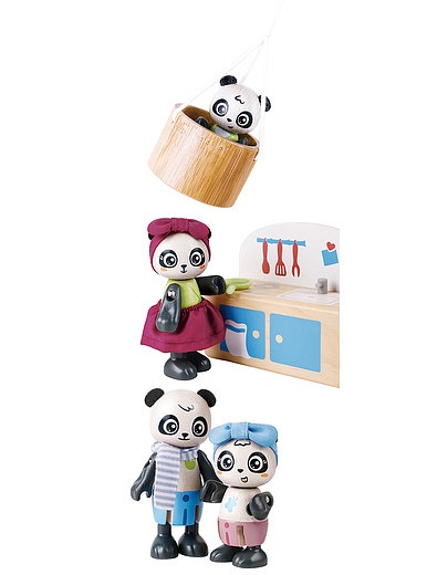 Кукольный мини-домик Бамбуковый дом семьи панд с фигурками и мебелью в наборе Hape - 7134529280506 - Фото 4