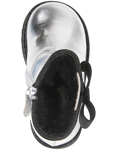 Серебряные ботинки с бантиками Simonetta - 2034209981257 - Фото 4