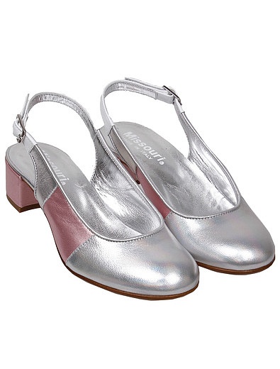 Серебряные туфли с розовыми каблуками Missouri - 2014509070196 - Фото 1