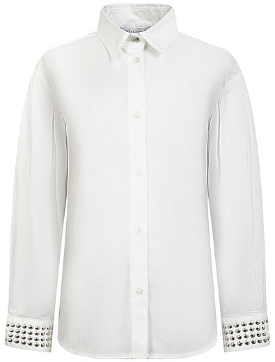 Белая блуза с декором на рукавах Patrizia Pepe - 1034509184977 - Фото 1