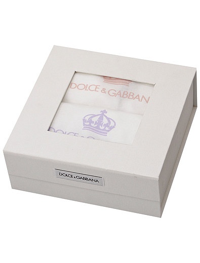 Комплект из двух боди с символикой бренда Dolce & Gabbana - 1254509370693 - Фото 5