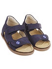 Синие кожаные сандалии на липучках - 2074519412959