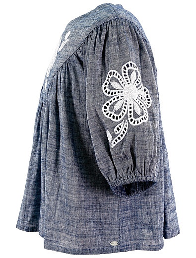 Блуза из хлопка и льна с вышивкой Tartine et Chocolat - 1034509374149 - Фото 9