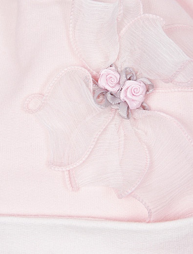Розовая хлопковая шапка с шелковым цветком Aletta - 1352609880057 - Фото 2