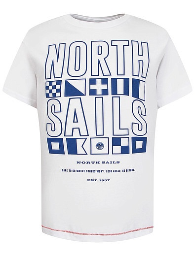 Футболка с принтом логотипа North Sails - 1134619375392 - Фото 1