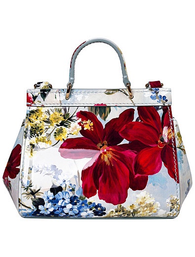Кожаная сумка с цветочным принтом Dolce & Gabbana - 1204508270142 - Фото 4