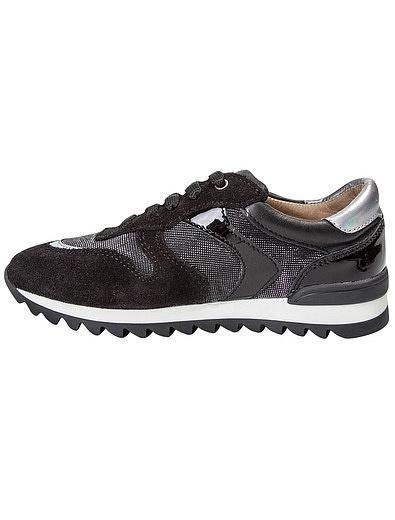 Черные кроссовки с текстильными вставками UNISA - 2101119680027 - Фото 3