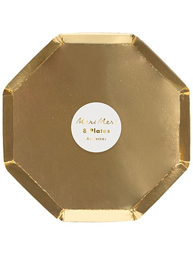Набор золотых одноразовых тарелок 8 шт. Meri Meri - 2294520080361 - Фото 2