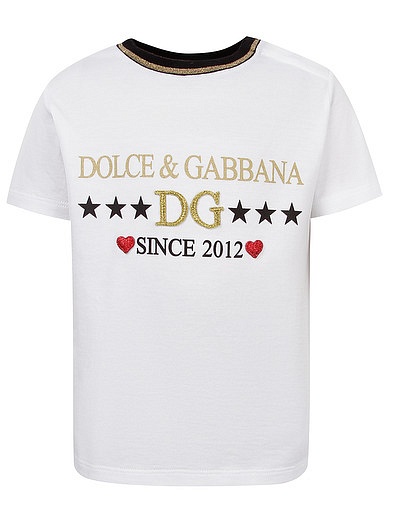 Футболка с принтом since 2012 Dolce & Gabbana - 1131209980202 - Фото 1