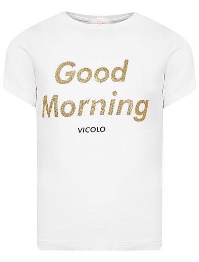 Кремовая футболка &quot;good morning&quot; Vicolo - 1134509078914 - Фото 1