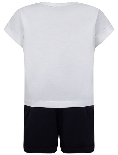 Хлопковый Комплект из футболки и шорт Moschino - 3024519170549 - Фото 2