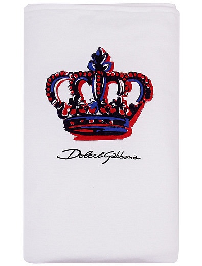 Одеяло с логотипом и принтом корона 82х82 см Dolce & Gabbana - 0774529170024 - Фото 2