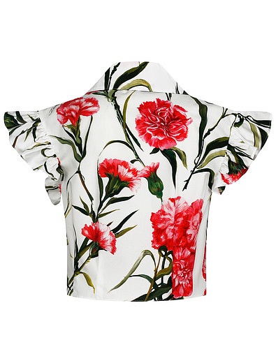 Блуза с принтом гвоздики Dolce & Gabbana - 1034509370196 - Фото 4