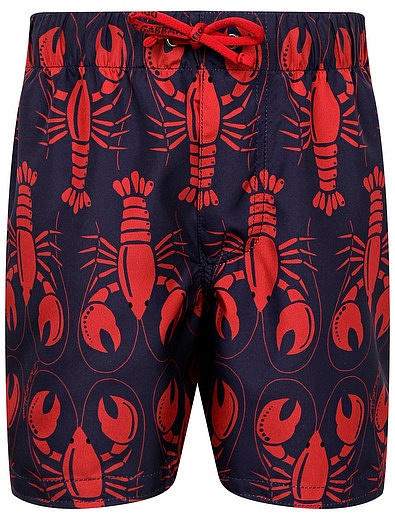 шорты пляжные с принтом лангустины Dolce & Gabbana - 4104519070113 - Фото 1