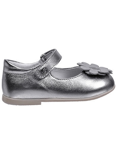 Серебристые туфли с цветочком Naturino - 2014509170018 - Фото 2