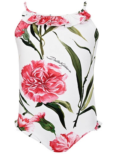 Слитный купальник с цветочным принтом розовый Dolce & Gabbana - 0884509370617 - Фото 1