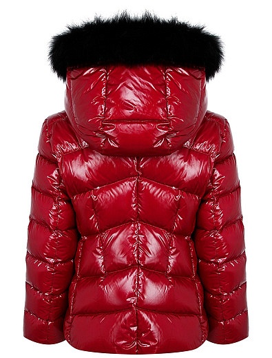 Красная пуховая куртка с отделкой из натурального меха TRE API - 1074509080824 - Фото 2