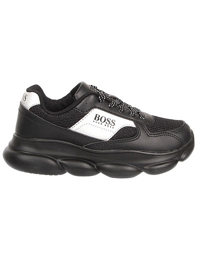 Черные кроссовки с логотипом HUGO BOSS - 2104519180494 - Фото 2