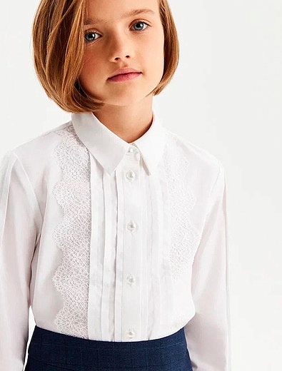 Белая блуза с кружевом SILVER SPOON - 1034509280808 - Фото 3