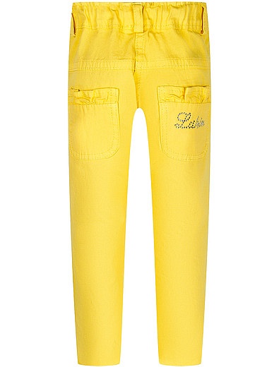 Жёлтые брюки с бантом Lapin House - 1082809870045 - Фото 2
