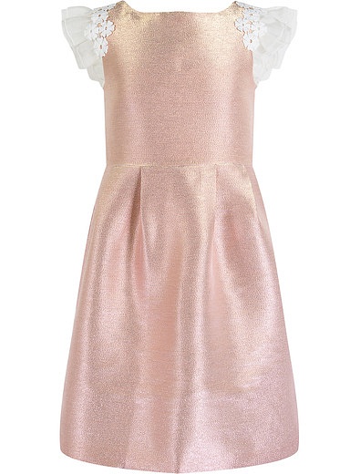 Платье цвета розового золота с белым кружевом на рукавах CHARABIA - 1052609780615 - Фото 1
