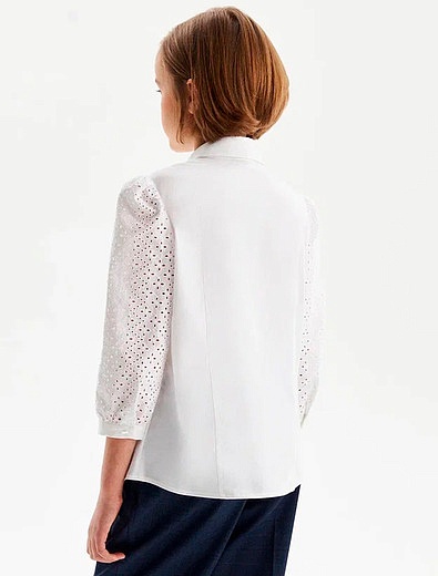 Блуза с ажурными рукавами SILVER SPOON - 1034509280648 - Фото 5