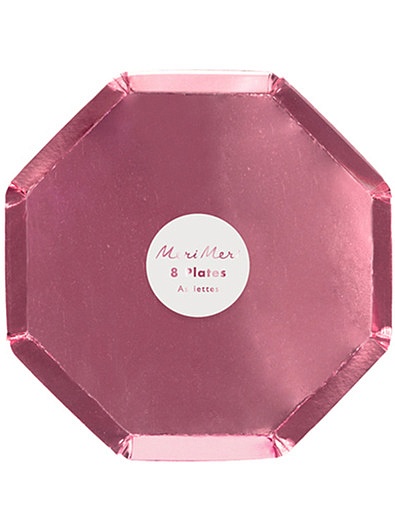 Набор розовых одноразовых тарелок 8 шт. Meri Meri - 2294520080446 - Фото 2