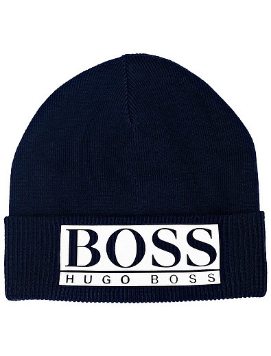 Синяя шапка с логотипом HUGO BOSS - 1354519180999 - Фото 1