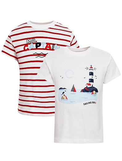 Комплект из 2х футболок в морском стиле Mayoral - 1134519376789 - Фото 1