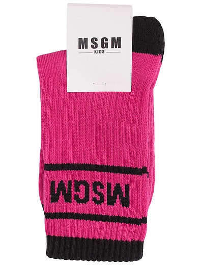 Розовые носки с черным логотим MSGM - 1534529180107 - Фото 1