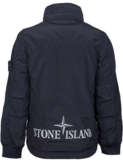 Синяя ветровка с логотипом на спине Stone Island - 1570419670020 - Фото 3