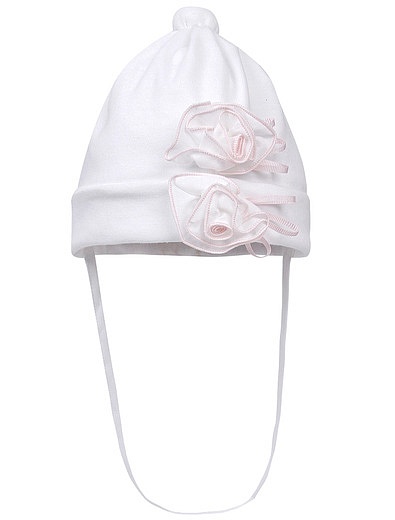 Белая хлопковая шапка с цветами Aletta - 1354509170535 - Фото 1