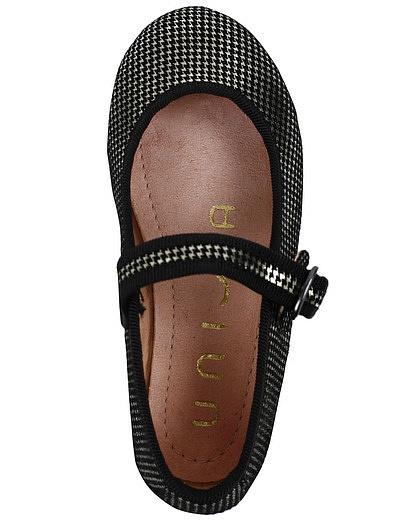 Черно-золотые туфли с принтом гусиная лапка UNISA - 2014509185746 - Фото 4