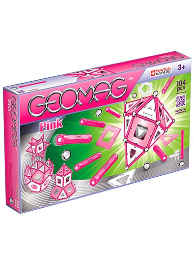 Магнитный конструктор розового цвета GEOMAG - 7132629980081 - Фото 1