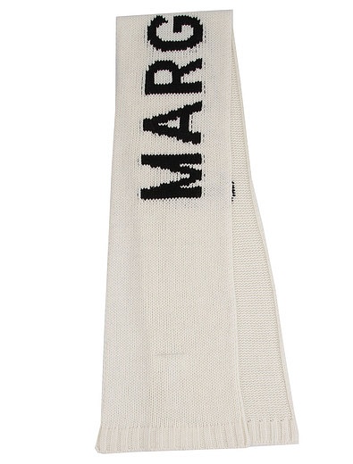 Кремовый шарф с логотипом MM6 Maison Margiela - 1224528280068 - Фото 1