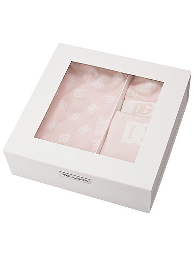 Розовый комплект с принтом логотипа Dolce & Gabbana - 3034509370323 - Фото 6