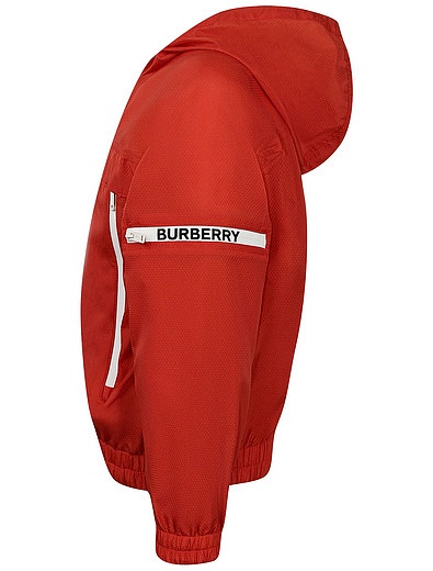 Красная ветровка с контрастной окантовкой Burberry - 1574529170203 - Фото 5