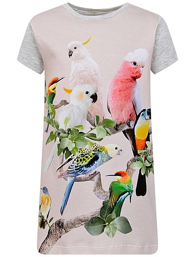Платье-футболка с попугаями MOLO - 1054509270203 - Фото 1