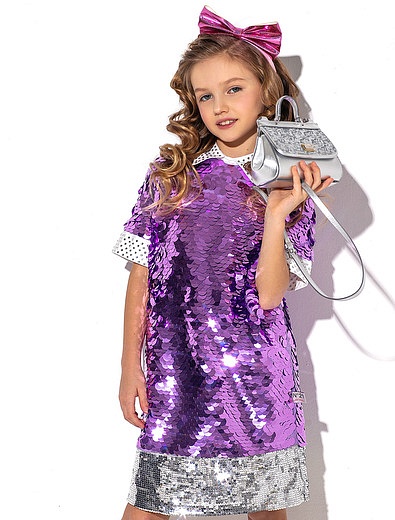Фиолетовое платье с пайетками №21 kids - 1054609282564 - Фото 9